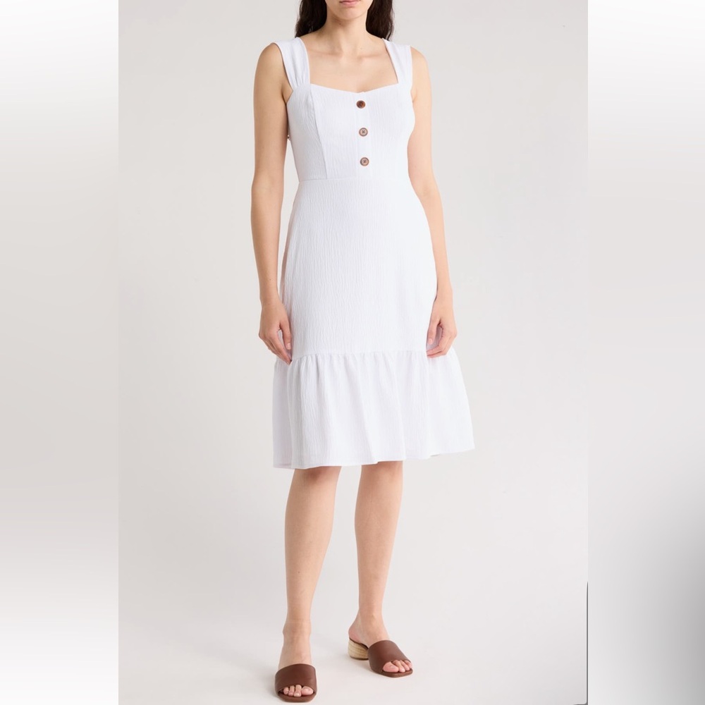 Eliza J button front A-line mini dress